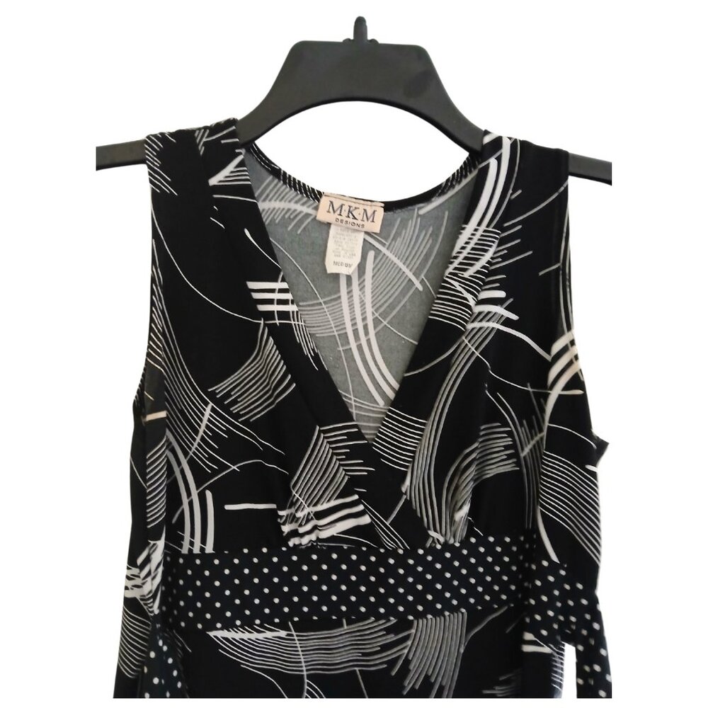 M.K.M. Top in Black and White in Medium